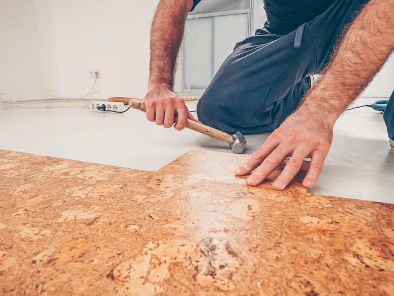 Cork floor installation from Carpet 4 Less in Antioch